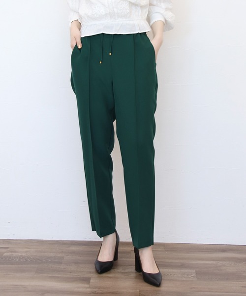 Jines(ジネス)の「ドライタッチテーパードパンツ(その他パンツ・レディース・グリーン/ベージュ/ベージュ系その他/ブラック・38)」の4枚目の写真