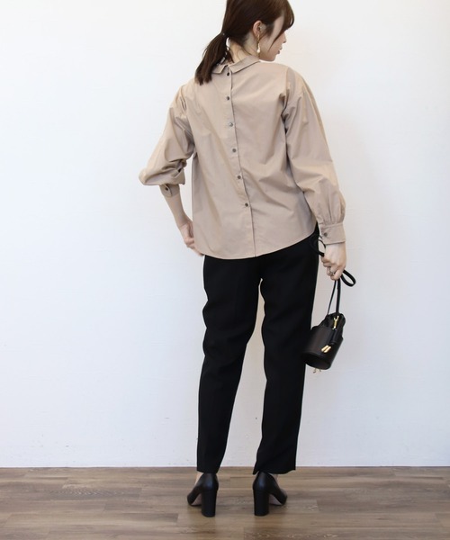 Jines(ジネス)の「ドライタッチテーパードパンツ(その他パンツ・レディース・グリーン/ベージュ/ベージュ系その他/ブラック・38)」の12枚目の写真