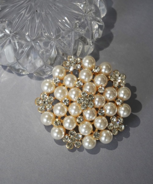 Port（ポート）の「デザイン パール & ビジュー ブローチ（ブローチ/コサージュ・レディース・A/B/C/D/E/F/G・FREE）」の4枚目の写真