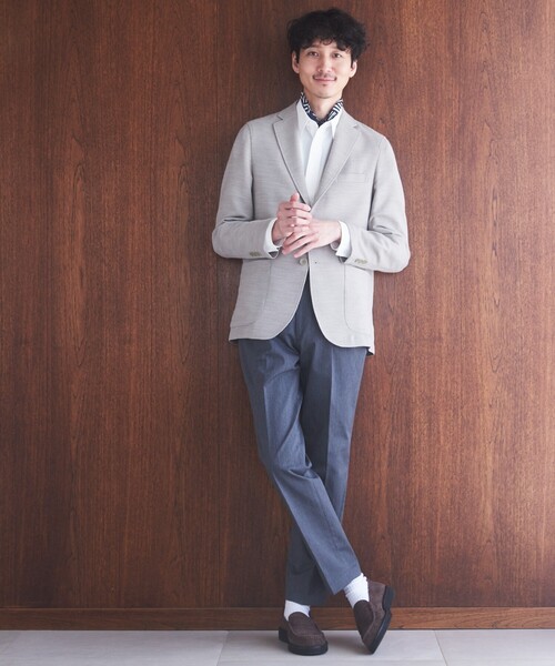 THE SHOP TK （ザ ショップ ティーケー ）の「◆リネンライクメッシュブレザー（テーラードジャケット・メンズ・ベージュ/ネイビー・01/02/03/04）」の3枚目の写真