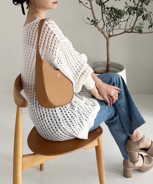 one after another NICE CLAUP（ワンアフターアナザーナイスクラップ）の「メッシュニットワンピース（ワンピース・レディース・アイボリー/チャコールグレー/ブルー/ライトグレー・FREE）」の10枚目の写真