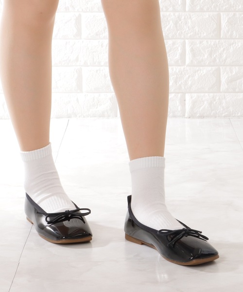 Lace Ladies（レースレディース）の「スクエアトゥ リボン付き フラット バレエ パンプス（バレエシューズ・レディース・ブラウン/レッド/ブラック/アイボリー・22.5/23/23.5/24/24.5/ 25）」の11枚目の写真