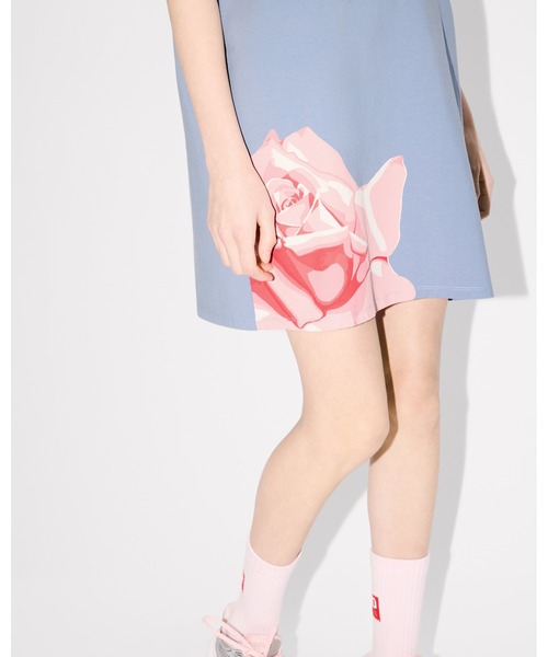 KENZO（ケンゾー）の「'KENZO Rose' オーバーサイズ Tシャツ ドレス（ワンピース・レディース・ブルー系その他・SMALL/X-SMALL/MEDIUM）」の5枚目の写真