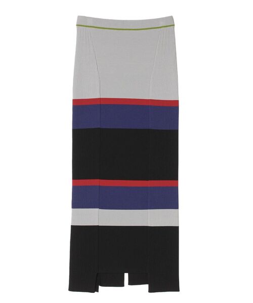 UN3D.(アンスリード)の「マルチボーダーニットスカート(スカート・レディース・ブラック/グレー・38/36)」の3枚目の写真