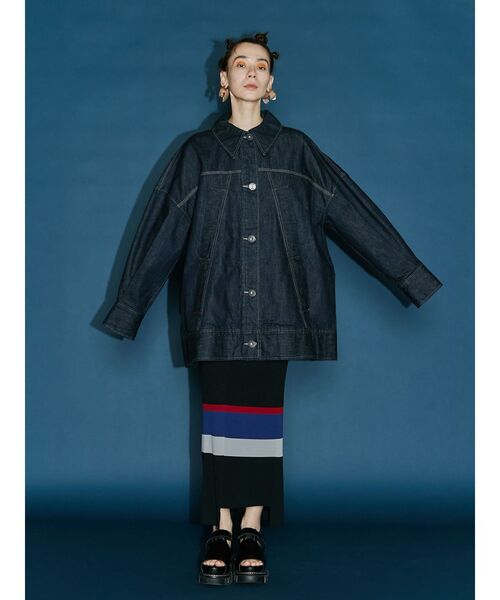 UN3D.(アンスリード)の「マルチボーダーニットスカート(スカート・レディース・ブラック/グレー・38/36)」の18枚目の写真