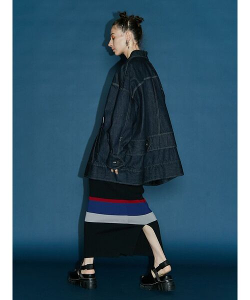 UN3D.(アンスリード)の「マルチボーダーニットスカート(スカート・レディース・ブラック/グレー・38/36)」の19枚目の写真