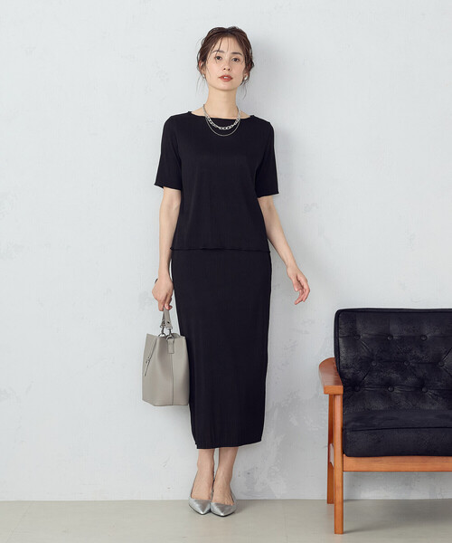 COMME CA ISM（コムサイズム）の「プリーツ ナロースカート / セットアップ対応（スカート・レディース・ベージュ/チャコール/ブラック・LARGE/MEDIUM）」の4枚目の写真