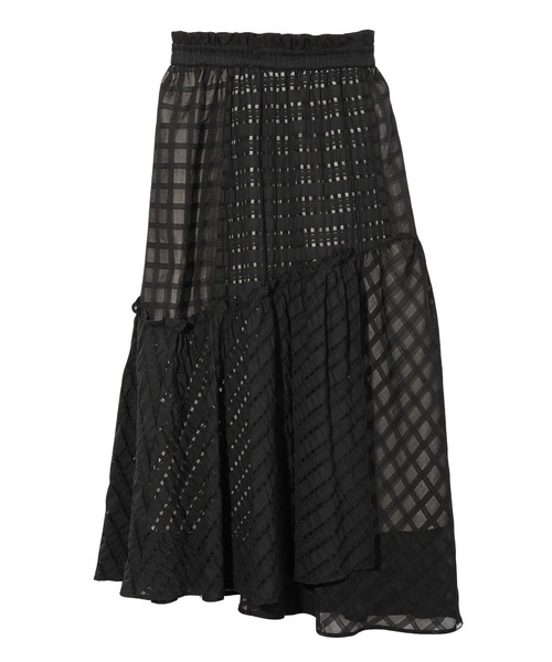 MILKFED.（ミルクフェド）の「PLAID SHEER TIERED SKIRT（スカート・レディース・ブラック/ライトグレー・ONE SIZE）」の11枚目の写真