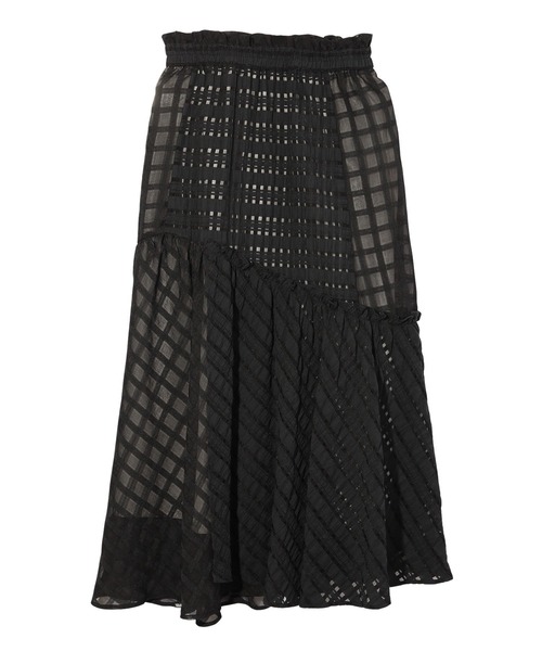 MILKFED.（ミルクフェド）の「PLAID SHEER TIERED SKIRT（スカート・レディース・ブラック/ライトグレー・ONE SIZE）」の12枚目の写真