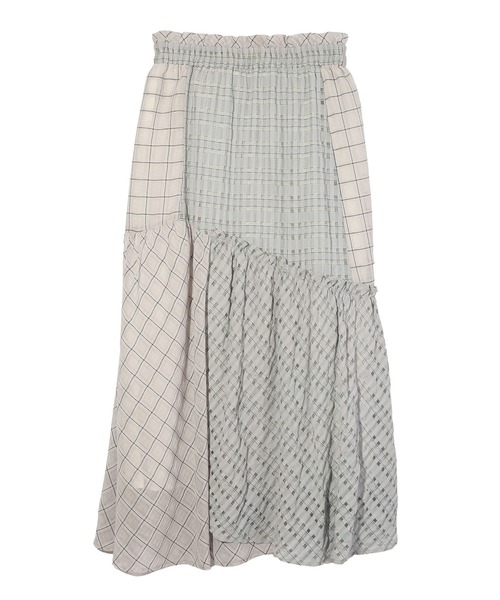 MILKFED.（ミルクフェド）の「PLAID SHEER TIERED SKIRT（スカート・レディース・ブラック/ライトグレー・ONE SIZE）」の10枚目の写真