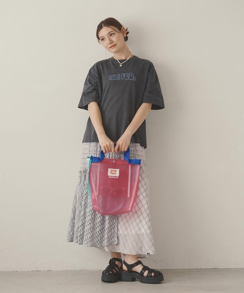 MILKFED.（ミルクフェド）の「PLAID SHEER TIERED SKIRT（スカート・レディース・ブラック/ライトグレー・ONE SIZE）」の4枚目の写真