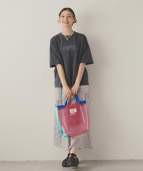 MILKFED.（ミルクフェド）の「PLAID SHEER TIERED SKIRT（スカート・レディース・ブラック/ライトグレー・ONE SIZE）」の5枚目の写真