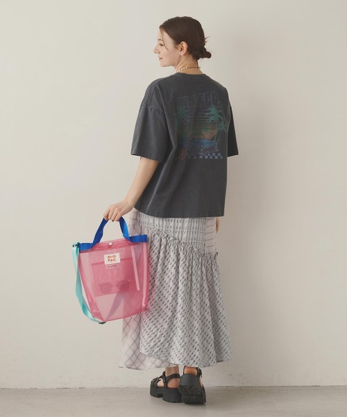 MILKFED.（ミルクフェド）の「PLAID SHEER TIERED SKIRT（スカート・レディース・ブラック/ライトグレー・ONE SIZE）」の9枚目の写真