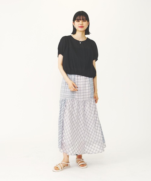 MILKFED.（ミルクフェド）の「PLAID SHEER TIERED SKIRT（スカート・レディース・ブラック/ライトグレー・ONE SIZE）」の17枚目の写真