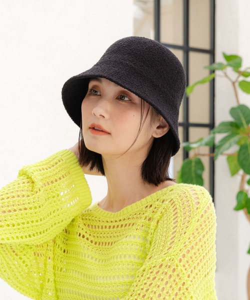 LAKOLE（ラコレ）の「パイルカラーバケットハット / 993846（ハット・レディース・ブラック/オフホワイト/ライトグレー/ライトグリーン・FREE）」の2枚目の写真