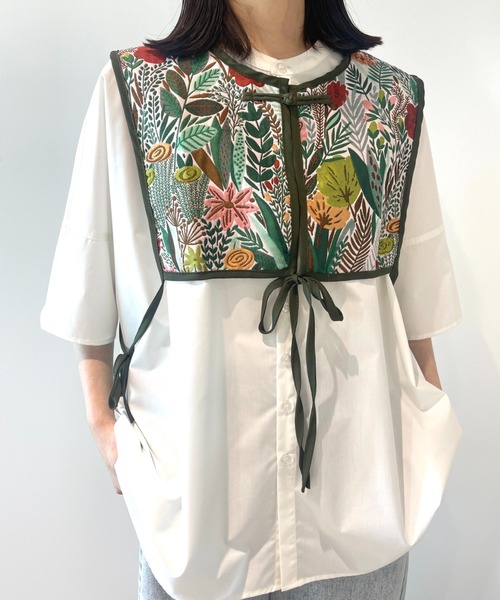 Libra Cue（リブラ キュー）の「刺繍スクエアつけ襟（付け襟・レディース・ブラック/ピンク・FREE）」の16枚目の写真