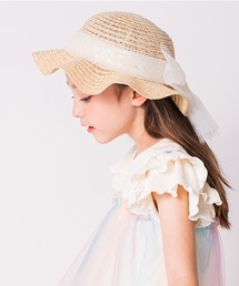 Kids Foret（キッズフォーレ）の「洗えるたためるチュールリボン付ハット・帽子（ハット）」