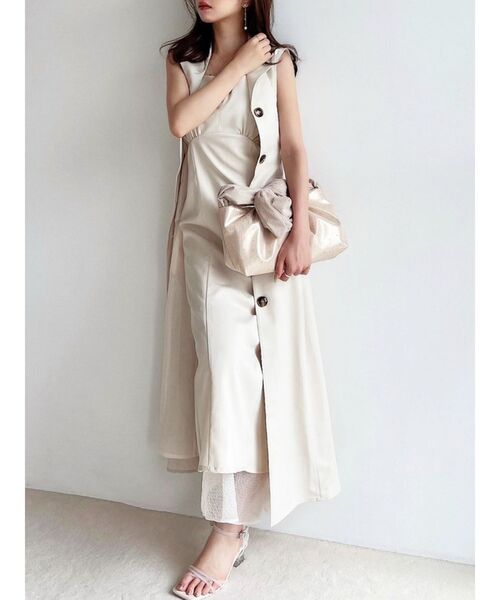 RESEXXY（リゼクシー）の「バックヨークテーラードジレ【セットアップ着用可能】（ベスト・レディース・オレンジ/ブラック/アイボリー・FREE）」の2枚目の写真