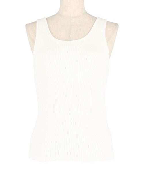 coca（coca）（コカ）の「カップ付きラウンドネックタンクトップ[外で着られるブラトップスOUT BRA]（タンクトップ・レディース・ブラック/アイボリー/ライトベージュ・S/M/L）」の6枚目の写真