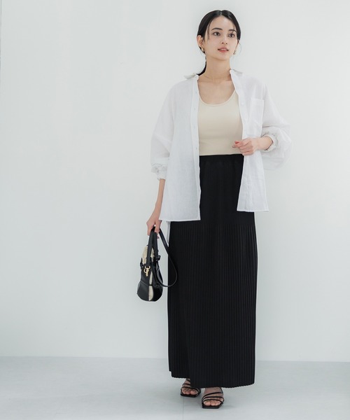 coca（coca）（コカ）の「カップ付きラウンドネックタンクトップ[外で着られるブラトップスOUT BRA]（タンクトップ・レディース・ブラック/アイボリー/ライトベージュ・S/M/L）」の15枚目の写真