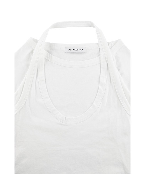 ALEXIA STAM(アリシアスタン)の「Halterneck Layered Tee /ホルターネックTee(Tシャツ/カットソー・レディース・ホワイト/ブラック/グレー・FREE)」の22枚目の写真