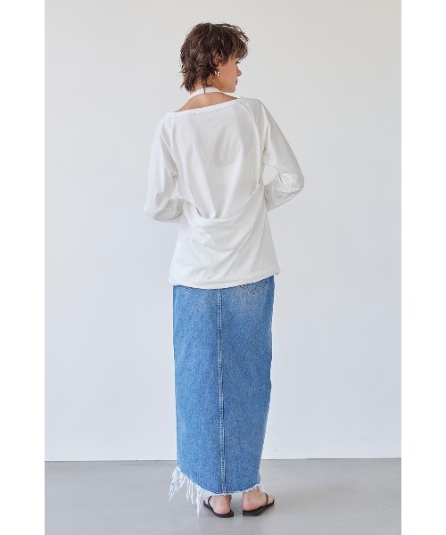 ALEXIA STAM(アリシアスタン)の「Halterneck Layered Tee /ホルターネックTee(Tシャツ/カットソー・レディース・ホワイト/ブラック/グレー・FREE)」の6枚目の写真