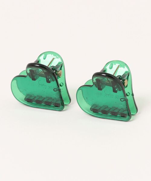 Fun & Daily（ファンアンドデイリー）の「2セット・クリアハートスモールクリップ（バレッタ/ヘアクリップ・レディース・レッド/ピンク/グリーン/イエロー/ブルー/ブラウン・FREE）」の3枚目の写真