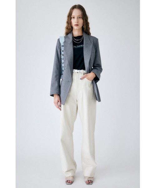 MOUSSY（マウジー）の「HW WHT LOOSE STRAIGHT（デニムパンツ