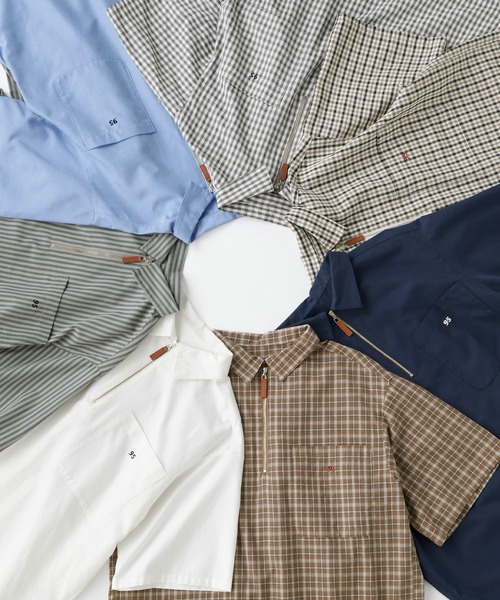 MONO-MART LADY'S（モノマートレディース）の「ワンポイントナンバリング刺繍ハーフジップシャツ（シャツ/ブラウス・レディース・サックスブルー/オフホワイト/グレー/ネイビー/ブラック/チャコールグレー/モカ・FREE）」の19枚目の写真