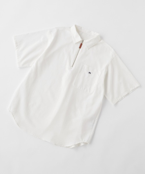 MONO-MART LADY'S（モノマートレディース）の「ワンポイントナンバリング刺繍ハーフジップシャツ（シャツ/ブラウス・レディース・サックスブルー/オフホワイト/グレー/ネイビー/ブラック/チャコールグレー/モカ・FREE）」の20枚目の写真