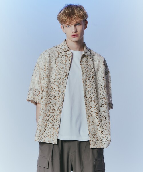 tk.TAKEO KIKUCHI（ティーケータケオキクチ）の「◆レースデザインシャツ（シャツ/ブラウス・メンズ・ブラック系1/ネイビー系/ホワイト系1/ブラック/ホワイト系2/ブラック系/ホワイト/ブルー系その他4/ホワイト系3/ブラック系2・02/03）」の3枚目の写真