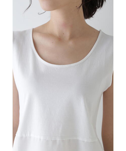 human woman（ヒューマンウーマン）の「布帛ドッキングタンクトップ（タンクトップ・レディース・ホワイト・MEDIUM）」の6枚目の写真