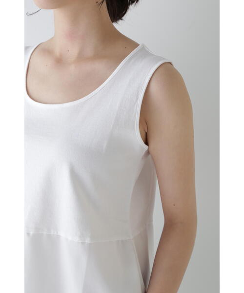 human woman（ヒューマンウーマン）の「布帛ドッキングタンクトップ（タンクトップ・レディース・ホワイト・MEDIUM）」の7枚目の写真