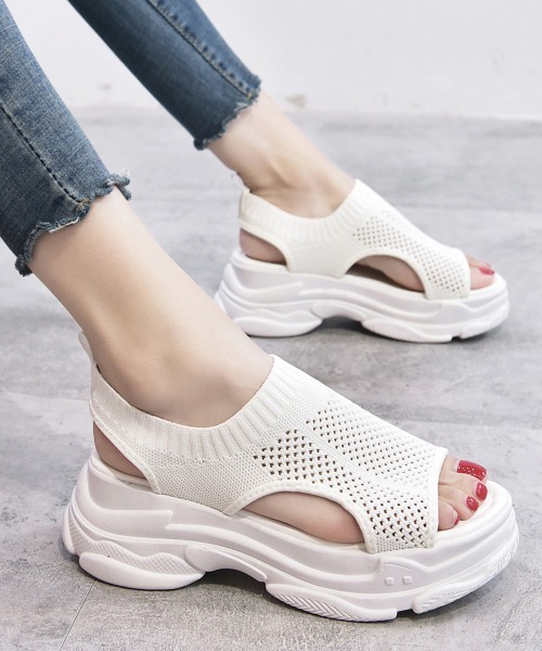Miniministore(ミニミニストア)の「サンダル レディース 厚底 メッシュ(サンダル・レディース・ブラック/ホワイト/ベージュ・23.0cm/23.5cm/24.0cm/22.5cm/25.0cm/24.5cm)」の10枚目の写真