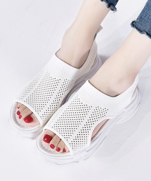 Miniministore(ミニミニストア)の「サンダル レディース 厚底 メッシュ(サンダル・レディース・ブラック/ホワイト/ベージュ・23.0cm/23.5cm/24.0cm/22.5cm/25.0cm/24.5cm)」の11枚目の写真