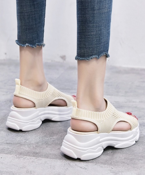Miniministore(ミニミニストア)の「サンダル レディース 厚底 メッシュ(サンダル・レディース・ブラック/ホワイト/ベージュ・23.0cm/23.5cm/24.0cm/22.5cm/25.0cm/24.5cm)」の15枚目の写真