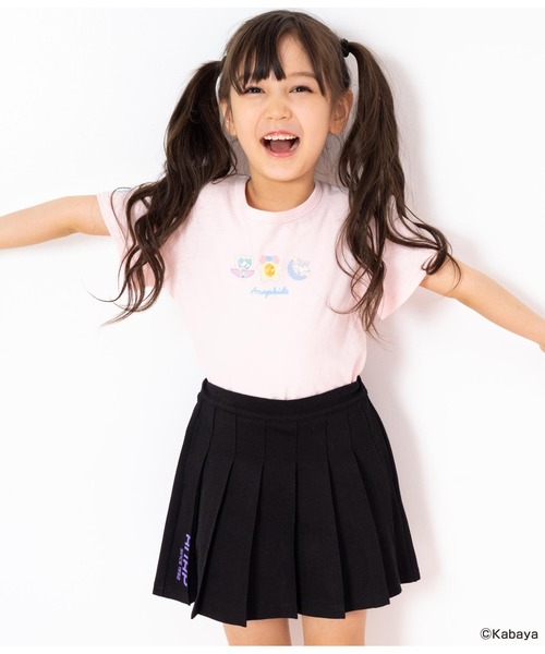 ANAP kids（アナップキッズ）の「【セボンスターコラボ】ホログラムモチーフプリントTシャツ（Tシャツ/カットソー・キッズ・ライトピンク/オフホワイト/ブラック・110cm/120cm/130cm）」の2枚目の写真