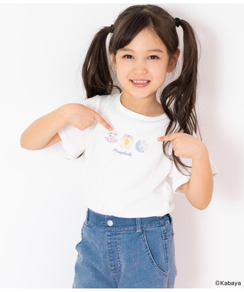 ANAP kids（アナップキッズ）の「【セボンスターコラボ】ホログラムモチーフプリントTシャツ（Tシャツ/カットソー・キッズ・ライトピンク/オフホワイト/ブラック・110cm/120cm/130cm）」の3枚目の写真