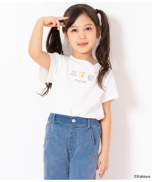 ANAP kids（アナップキッズ）の「【セボンスターコラボ】ホログラムモチーフプリントTシャツ（Tシャツ/カットソー・キッズ・ライトピンク/オフホワイト/ブラック・110cm/120cm/130cm）」の7枚目の写真