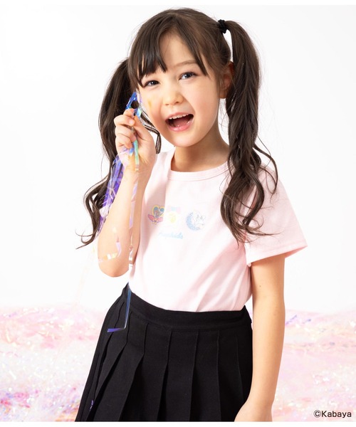 ANAP kids（アナップキッズ）の「【セボンスターコラボ】ホログラムモチーフプリントTシャツ（Tシャツ/カットソー・キッズ・ライトピンク/オフホワイト/ブラック・110cm/120cm/130cm）」の18枚目の写真