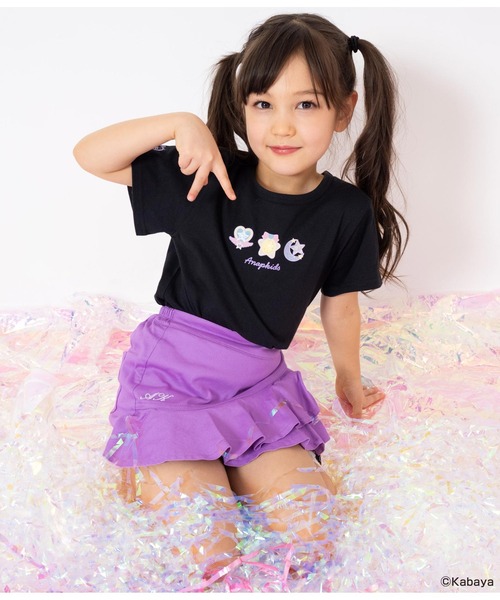 ANAP kids（アナップキッズ）の「【セボンスターコラボ】ホログラムモチーフプリントTシャツ（Tシャツ/カットソー・キッズ・ライトピンク/オフホワイト/ブラック・110cm/120cm/130cm）」の21枚目の写真