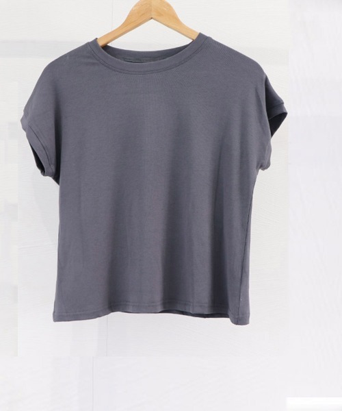 Miniministore(ミニミニストア)の「フレンチスリーブ 半袖 Tシャツ 韓国風(Tシャツ/カットソー・レディース・グリーン/ベージュ/ダークベージュ/ダークグレー/ピンク/ダークブラウン/ブラック/イエロー/ライトブルー/ホワイト・FREE)」の20枚目の写真