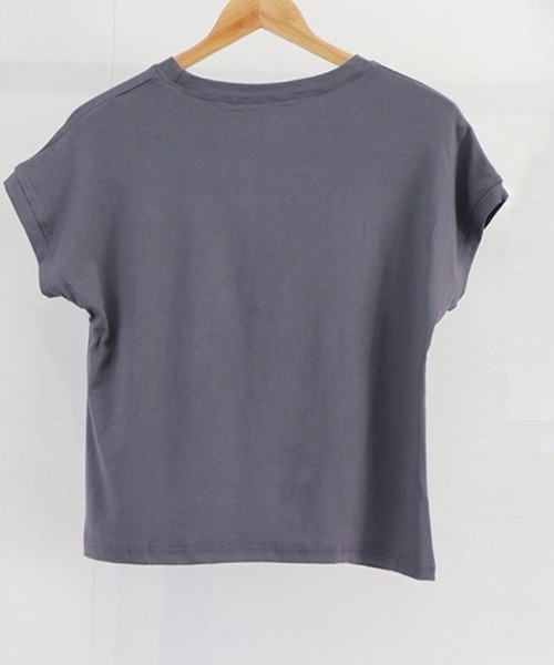 Miniministore(ミニミニストア)の「フレンチスリーブ 半袖 Tシャツ 韓国風(Tシャツ/カットソー・レディース・グリーン/ベージュ/ダークベージュ/ダークグレー/ピンク/ダークブラウン/ブラック/イエロー/ライトブルー/ホワイト・FREE)」の21枚目の写真