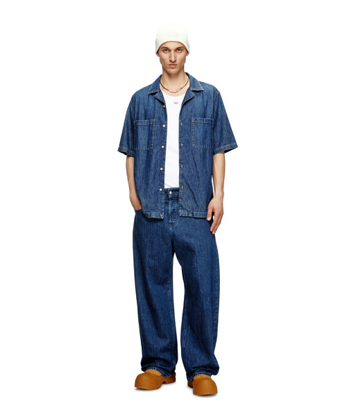 新品30,800円　M ディーゼル　DIESEL　D-Paroshort デニム メンズ シャツ 半袖 デニム D-PAROSHORT SHIRT（シャツ/ブラウス