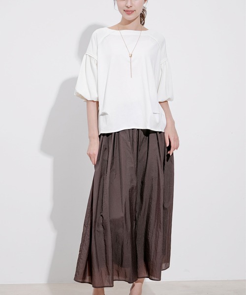 Jayro（ジャイロ）の「布帛切替トップス（Tシャツ/カットソー・レディース・ブラック/ブルー/ホワイト系その他/レンガ・M）」の19枚目の写真