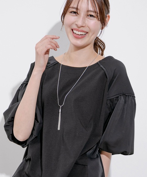Jayro（ジャイロ）の「布帛切替トップス（Tシャツ/カットソー・レディース・ブラック/ブルー/ホワイト系その他/レンガ・M）」の20枚目の写真