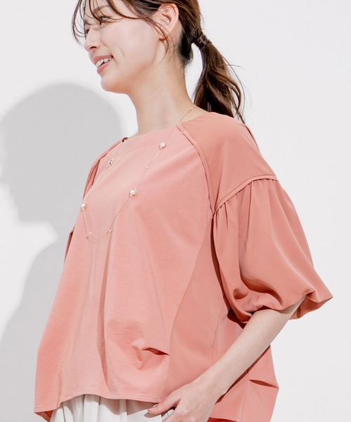 Jayro（ジャイロ）の「布帛切替トップス（Tシャツ/カットソー・レディース・ブラック/ブルー/ホワイト系その他/レンガ・M）」の14枚目の写真