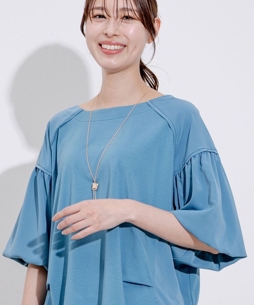 Jayro（ジャイロ）の「布帛切替トップス（Tシャツ/カットソー・レディース・ブラック/ブルー/ホワイト系その他/レンガ・M）」の17枚目の写真