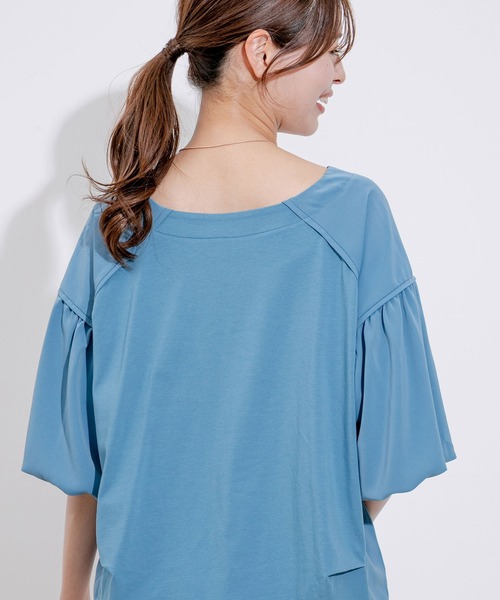Jayro（ジャイロ）の「布帛切替トップス（Tシャツ/カットソー・レディース・ブラック/ブルー/ホワイト系その他/レンガ・M）」の7枚目の写真
