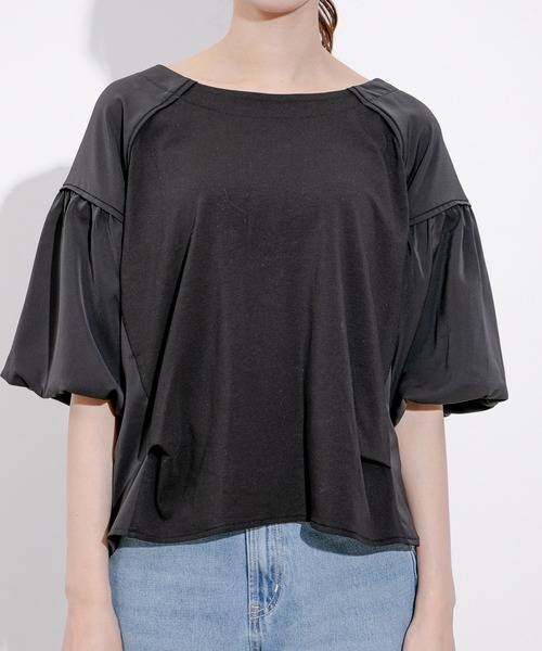 Jayro（ジャイロ）の「布帛切替トップス（Tシャツ/カットソー・レディース・ブラック/ブルー/ホワイト系その他/レンガ・M）」の9枚目の写真